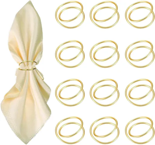 Gold Napkin Rings-12 PCS l Spiral Napkin Rings(Spiral) Napkin Holders Buckles for Family Dinner, Wedding, Party,Table Decorations