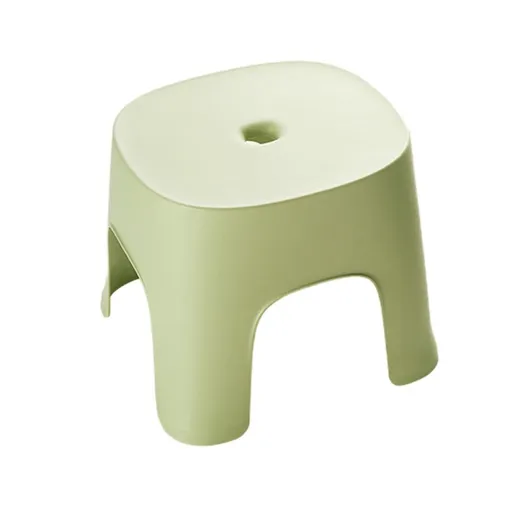 Plastic step stool, small and portable, thick single foot, anti slip pad, multifunctional seat, sturdy and lightweight, very suitable for living rooms, bathrooms, kitchens (light green)