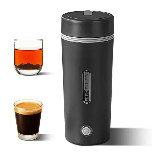 Portable Electric Kettle for Boiling Water 1.5Cup Small Tea Coffee Kettle Water Boiler Food Grade 304 Stainless Steel Leak Proof Hot Water Heater with Automatic Shut Off and Boil Dry Protection