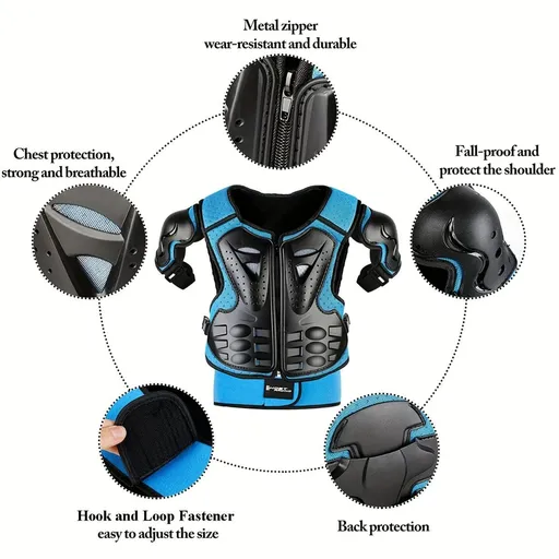 Kids Cycling Armor Cycling Protection Children'S Cycling Gear Chest Guard For - Blue - Size L