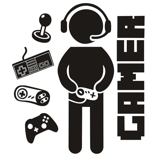 Wall Stickers Vinyl Gaming Wall Decals for Boys Kids Men Video Game Room Black Game Wall Decals Boy Wall Art DIY Boys Gift