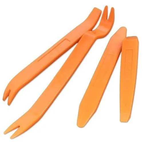 4Pcs Auto Door Clip Panel Trim Removal Tool Kits Thick Plastic Car Tools for Car Dash Radio Audio Installer Pry Tool with Paper
