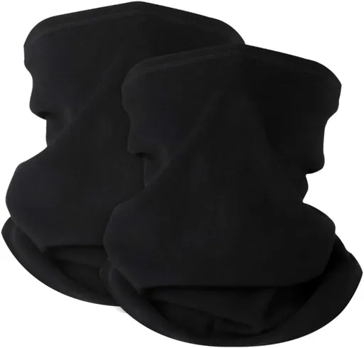 2 Pack Winter Neck Warmer Gaiter,Soft Fleece Windproof Face Cover Mask Scarf Bandana for Men & Women Outdoor Sports