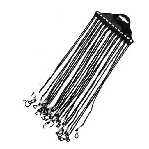 12 Pieces Glasses Straps, Non Slip Eyeglass Neck Lanyards and Retainer Cords for Eyewear, Colorful Adjustable Holder Chains for Daily Use, Black
