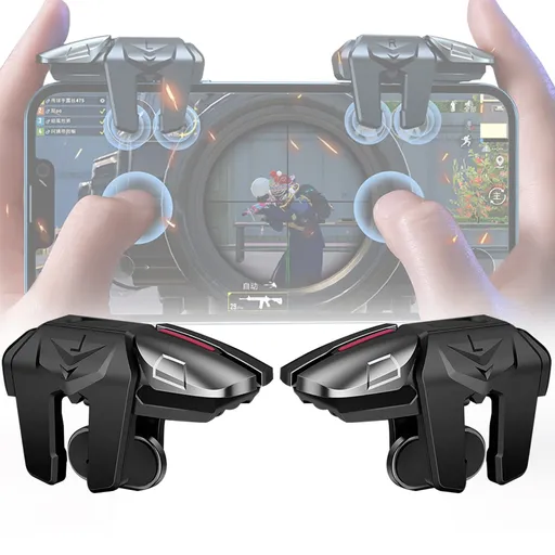 Cell Phone Triggers with 4 Buttons Gamer Thimbles for Shooting New High Precision Mapping Tech To Best Simulate Human Finger Touch.