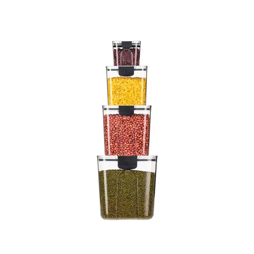 Airtight Kitchen Storage Canister Container Set for Flour, Sugar & More, Keeps Ingredients Fresh, with Accessories (Multicolor, 4- Piece)