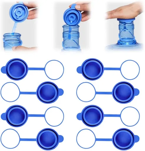 5 Gallon Water Jug Cap, 2024 New Leak Proof 5 Gal Water Jug Cap 3 and 5 Gallon Water Jugs Replacement Cover, Upgrade No Spill Food Grade Silicone Replacement Gallon Caps Multipack (8)