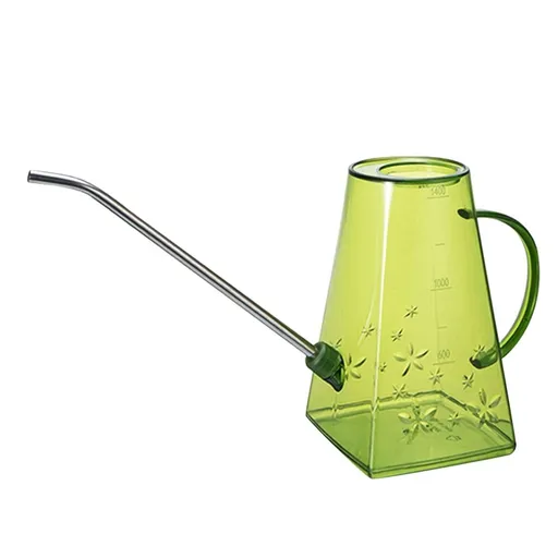 Watering Can for Indoor Plants Home Gardening Transparent PP Plastic Long Mouth Watering Pot Watering Water Bottle Pattern Retro Watering Pot for Outdoor Watering Plants