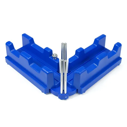 Multi-Angle Miter Cutting Guide Tool for Woodworking, Home Improvement, and DIY Projects, Adjustable Angle Saw Guide for Precision Trimming and Framing Work (Blue)