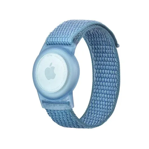 For Apple Airtag Case Protective Cover Wristband Nylon Air Tag Band Anti-Lost S Size - Blue