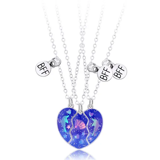 Necklaces for 3 Girls 3 Best Friend Necklaces Friendship Necklace for 3 Matching BFF Necklace Best Friends Forever Necklaces