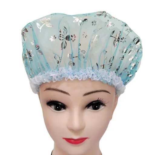 Shower Caps for Women, Waterproof Double Layers Reusable Shower Caps, Oil-proof Cap Bath Caps for Kids, Ladies, Girls