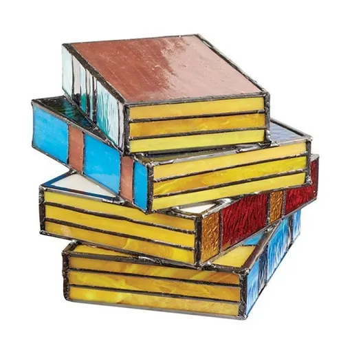 Stained Stacked Books Lamp, Colorful Stacked Book Lights, Novelty Desk Lamps, Night Book Light for Home and Office
