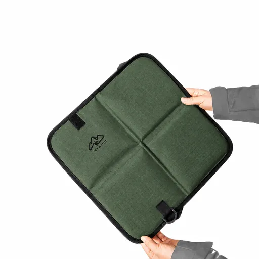 Army green Foldable Camping Seat Pads 2 Pack - 36 x 36 cm Portable Moisture Resistant Cushions, Compact Outdoor Sitting Mats for Hiking, Picnic, Fishing and Travel