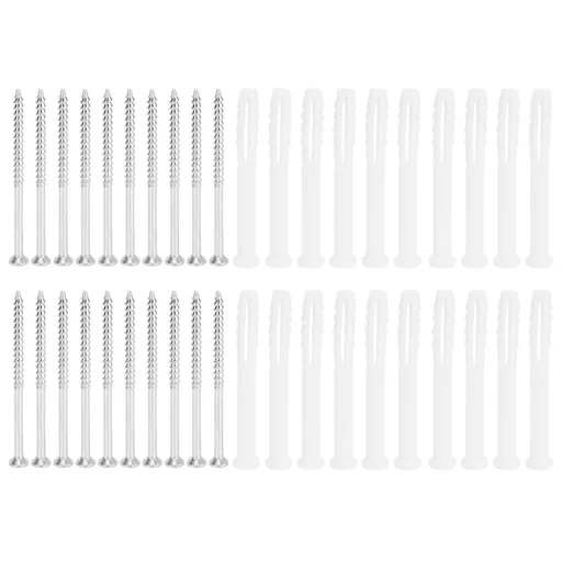 20Set Expansion Screw Tube Kit Cabinet Frame Fixing Wall Anchor Furniture Hardware