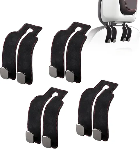 Car Purse Hook Purse Hook for Car Seats Headrest Car Seat Hooks,Heavy Duty Vehicle Organizer for Handbags, Groceries, Purses, Keep Car Tidy (Black, 4 Pack)