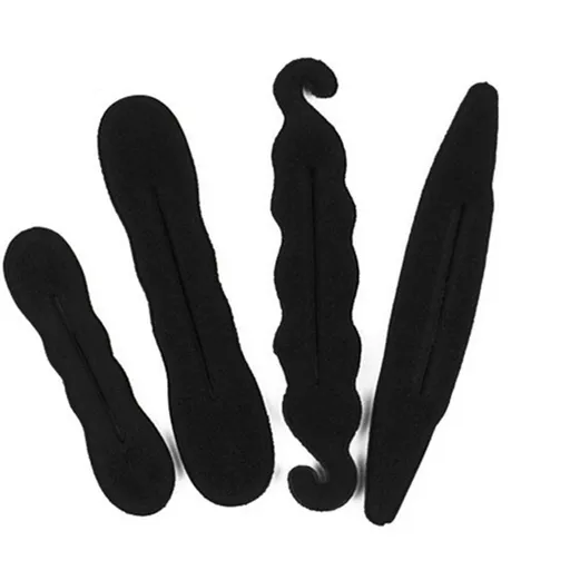 4Pcs Women's Magic Hair Bun Maker Foam Sponge Styling Hair Clip Device Donut Quick Accessories Foam Sponge Donut Maker Ponytail