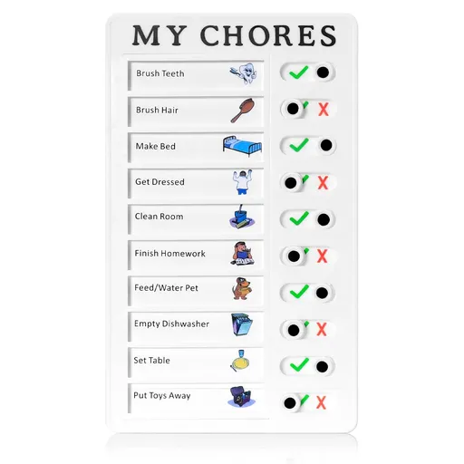 Chore Chart for Adults Planning Boards, Portable To Do List Memo Checklist Board for Multiple Kids Detachable Plastic