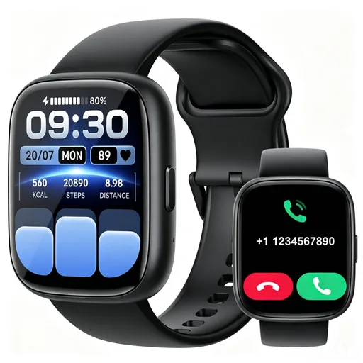 Smartwatch Voice Assistant Bluetooth Calling Health Monitoring Step Tracking Message Alerts/black