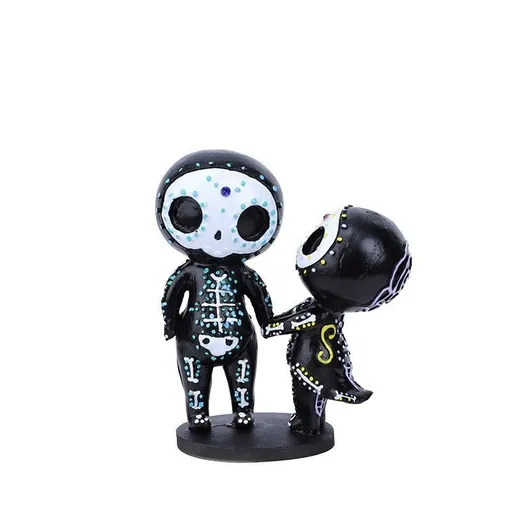 Sugar Skull Couple Figurine Statue Couples Cute Skeleton Mexican Halloween Day of The Dead Figurines Valentine's Day Decor