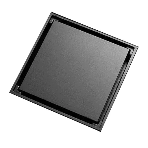 Square Shower Floor Drain with Filter Screen Stainless Steel Deodorant Floor Drain for Bathroom Black Floor Drain