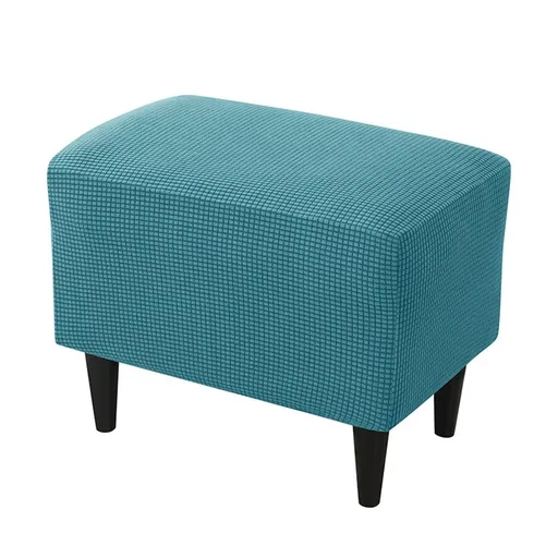 Stretch Covers, Slipcover Rectangle Storage Stool Cover Footstool Slipcover for Living Room Furniture Protector (turquoise blue)