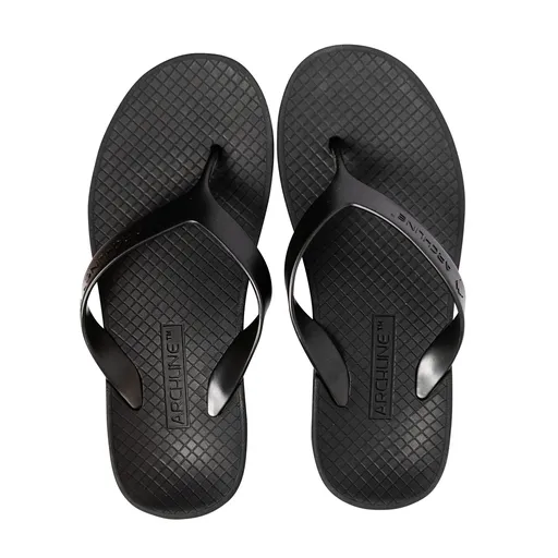 ARCHLINE Orthotic Thongs Arch Support Shoes Footwear Flip Flops Orthopedic - Black/Black - EUR 42