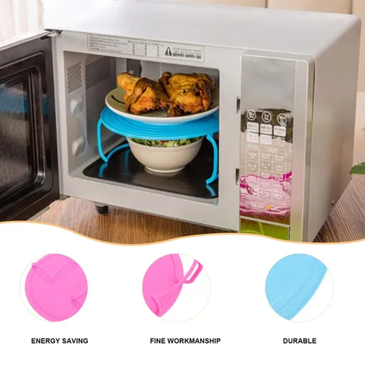 2pcs Microwave Steam Rack Accessory Tray Microwave Tray Microwave Food Rack Plate Stacker Steaming Tray Microwave Stacker