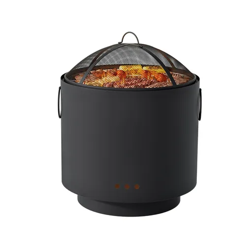 Grillz Fire Pit BBQ Portable Deep Bowl Outdoor Fireplace