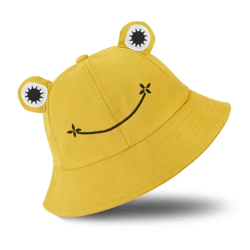 Cute Frog Bucket Hat Adults Cotton Bucket Hat Summer Hat Sun Protection Cap Fisherman Beach Festival Sun Hat