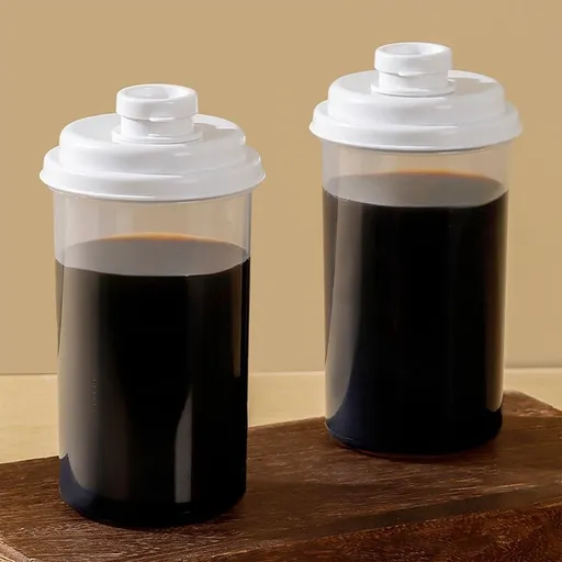 Cold Brew Coffee Mug with Lid | Transparent Plastic Iced Tea Cup with Measurement Scale | Leak Proof & Microwave Safe | 500ml Portable Water Bottle for Summer Drinks, Iced Coffee, and Outdoor Use