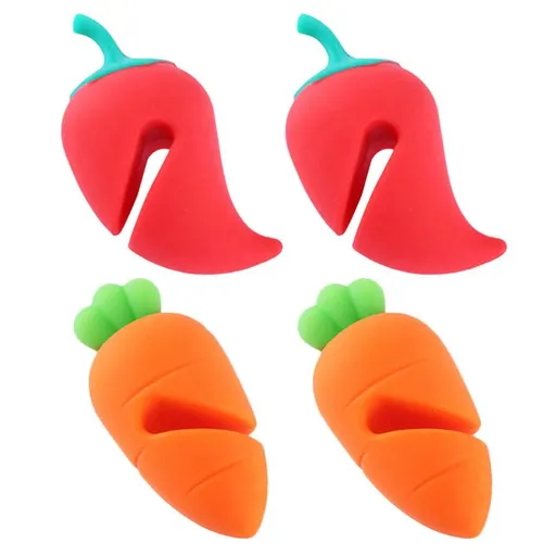 4Pcs Spill- proof Lid Lifter Silicone Lid Lifts Carrot Chili Kitchen Pot Lid Holders Lid Stand Holder Keep The Lid Open
