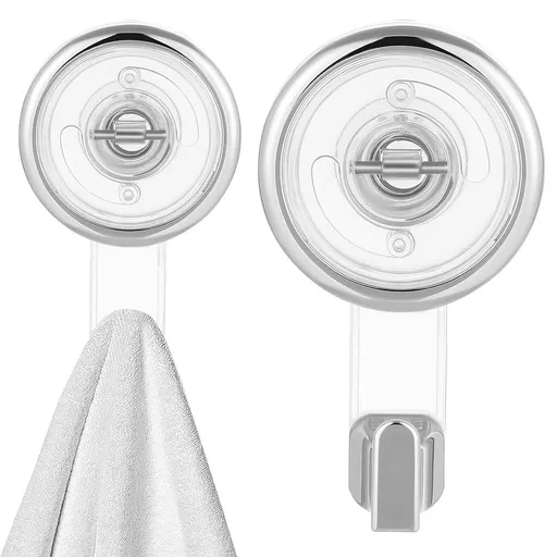2 Pack Heavy Duty Large Cup Hooks for Home and Bathroom Use, Easy to Remove, No Damage, Plastic Design