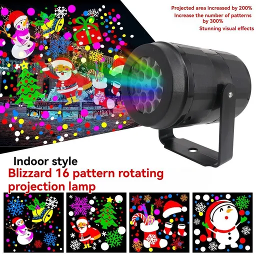 LED Christmas Projection Light Christmas Decorations Winter Wonderland Decor - Black - Size Christmas