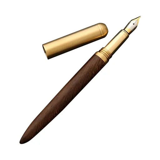 Sandalwood Brass Pen (Elegant Fountain Pen), Sandalwood Barrel Offers Ergonomic Comfort, Premium Sandalwood & Brass Pen – Smooth Nib For Writing Elegant Classic Wooden Design With Finish