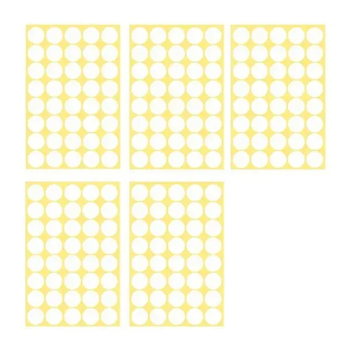 8/13/25/50mm Colour Sticker Dots Adhesive Round Labels Circular Scrapbooking White - 25mm 40 Dots - 5 Sheets