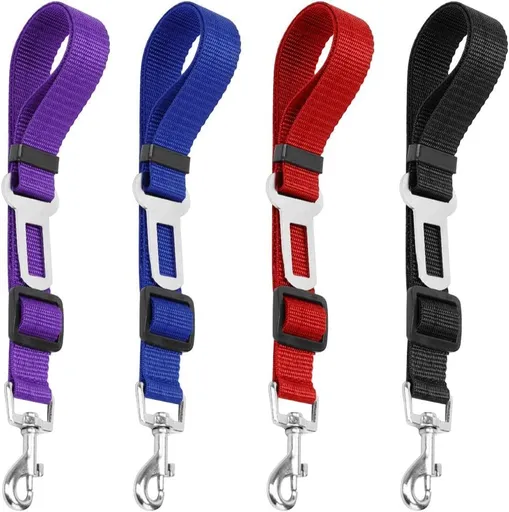 Dog Seat Belts | Pet Seat Belts | 4 Pack Dog Car Seat Belts | Adjustable Pet Seat Belts for Dogs, Cats and Pets