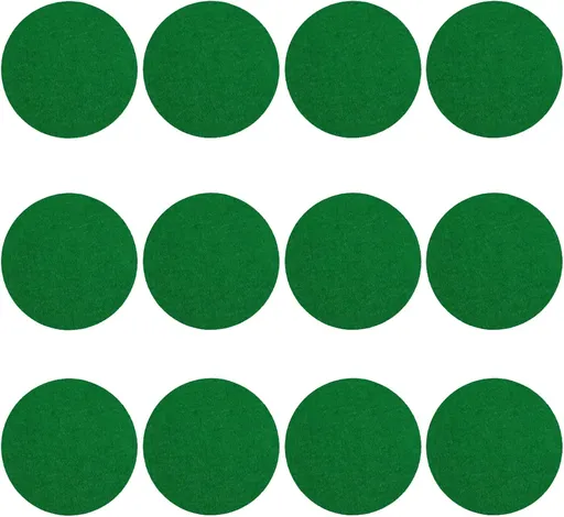 12 Pack Self Adhesive Air Hockey Mallet Felt Pads, Green, 94mm (green-12 Pack)