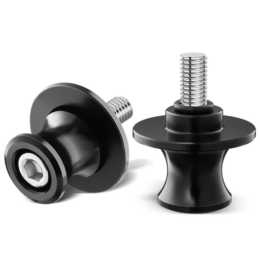 2pcs M8 X1.5 Motorcycle Swing Arm Sliders Spools CNC Swingarm Arm Stand Screw Universal Aftermarket Replacement Parts Fits
