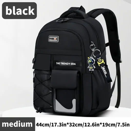 Teenager Backpack Safe Materials Backpack Multiple Compartments Backpack Ample - Black - Size 44-32CM
