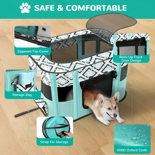 1 piece hot sale cat nursery pet nursery, foldable with a black handbag cat dog cage fence dog cat bed pet supplies tent puppy kitten nursery