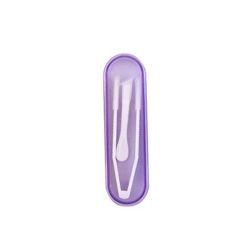 Contact Lens Tweezers Stick Inserter Remover Tool Kit Tip Storage Case Box Set - Purple