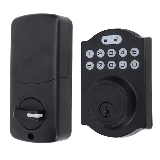 Keypad Entry Auto Lock with Keys Aluminum Alloy Keyless Password Entry Lock for 35‑50mm Thick Door Home and Apartment
