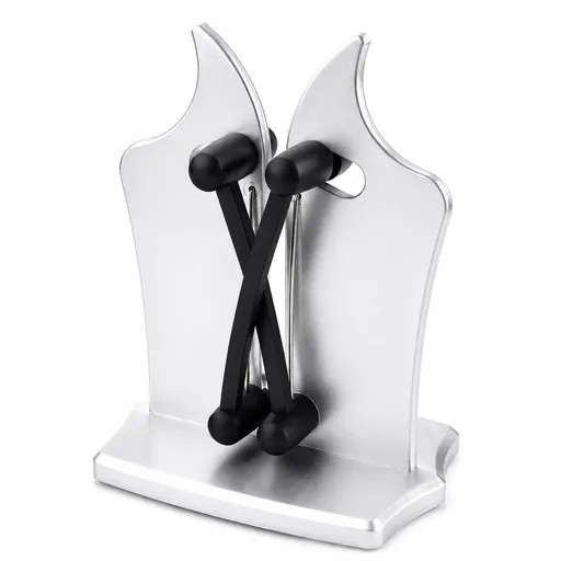 Knife Sharpener - Stainless Steel & Tungsten Carbide Self-Adjusting Knife Sharpeners for Kitchen Knives, Efficiently Repairs, Sharpens, Hones, and Polishes Blades(Sliver)