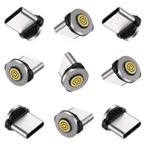 Magnetic Charging Tips 5pin Series,Type-c Tips 9Pack,Magnetic Type-C Tips,Just Charger Tips Without Magnetic Data Cable(Just 5pin USB-C Tips,9Pack)