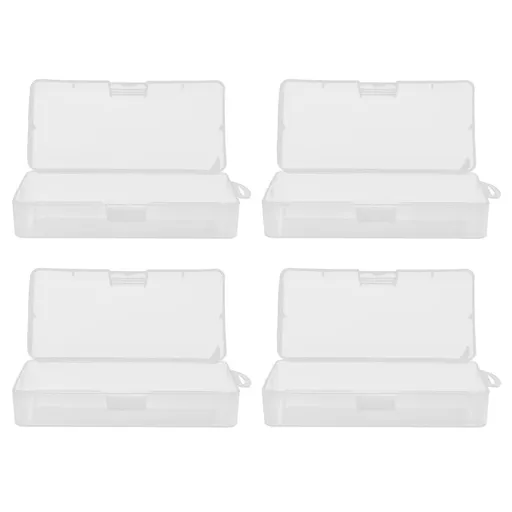 Transparent Storage Box Clear Plastic Container with Hinged Cover for Small ObjectsCrafts Beads Jewelry