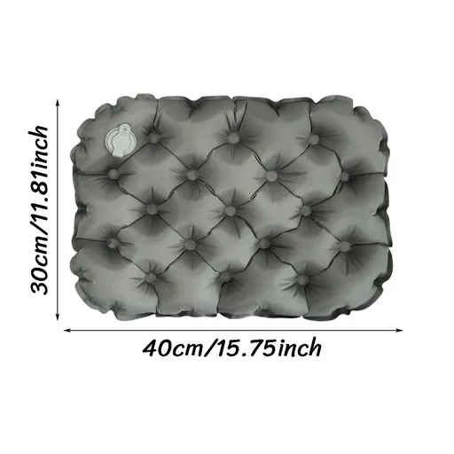 Inflatable Seat Cushion - Portable 40x30x5cm Camping Pad in Olive Grey