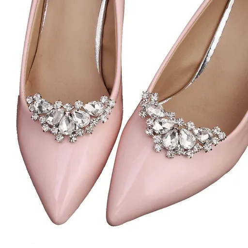 1 Pair Rhinestone Wedding Shoe Clips Bride Party Shoe Decoration Versatile shoe clips attach on clutch
