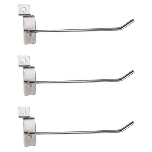 3 Pcs Heavy Duty Slatwall Panel Hooks Hanging Slatwall Accessories Metal Slat Wall Hanging Hooks Silver Slat (7.87 Inch)