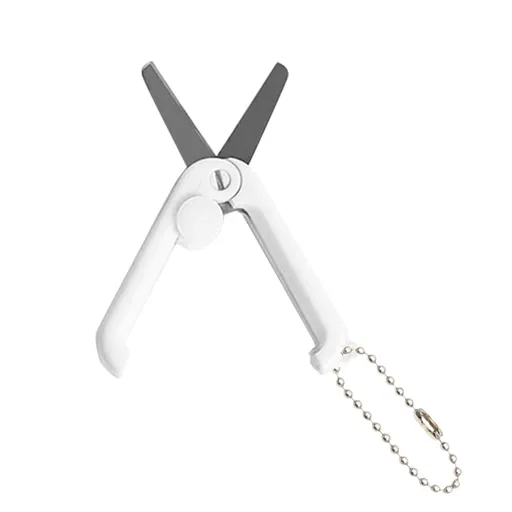 1 Piece Mini Folding Scissors with Keychain, Compact Portable Retractable Shears for Travel Crafts Sewing and Scrapbooking, 1.85 x 0.71 in
